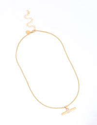 Gold Plated Surgical Steel Crystal Bar Pendant Necklace - link has visual effect only