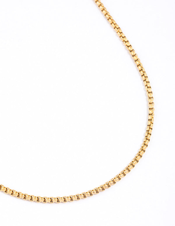 Gold Plated Surgical Steel Box Chain Necklace