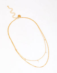 Gold Plated Surgical Steel Crystal Layered Necklace - link has visual effect only