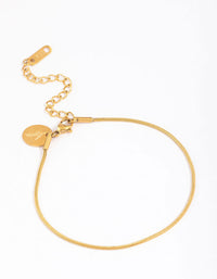 Gold Plated Surgical Steel Thin Snake Chain Bracelet - link has visual effect only