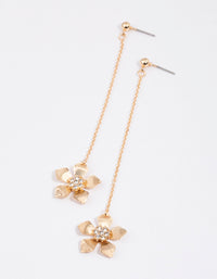 Gold Flower Chain Drop Earrings - link has visual effect only