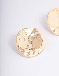 Gold Shiny Flat Disc Stud Earrings - link has visual effect only