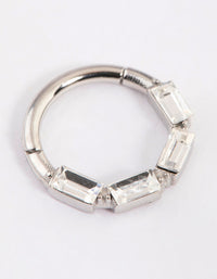 Surgical Steel Crystal Baguette Clicker Ring - link has visual effect only