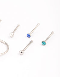 Surgical Steel Nail & Arrow Nose Ring 6-Pack - link has visual effect only