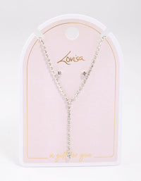 Silver Cup Chain Y-Shaped Necklace & Earring Set - link has visual effect only