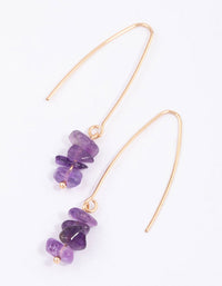 Purple Basic Stone Shard Drop Earrings - link has visual effect only