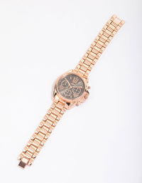 Rose Gold Chunky Triple Crown Watch - link has visual effect only