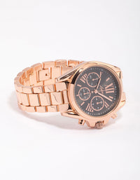 Rose Gold Chunky Triple Crown Watch - link has visual effect only