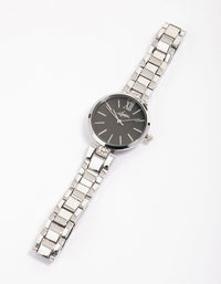 Silver Double Row Diamante Watch - link has visual effect only