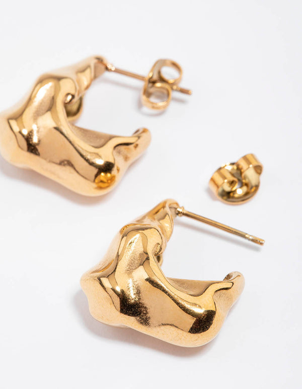 BONEE＞SQUARE HOOP EARRINGS GOLD PLATED - アクセサリー