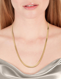 Gold Plated Stainless Steel Snake Chain Necklace - link has visual effect only