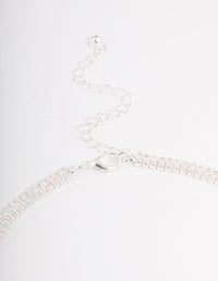 Silver Plated Cubic Zirconia Baguette Cup Chain Necklace - link has visual effect only