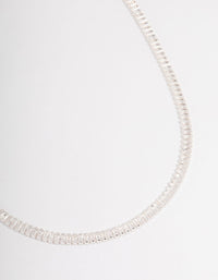 Silver Plated Cubic Zirconia Baguette Cup Chain Necklace - link has visual effect only