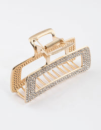 Gold Dazzling Rectangle Hair Claw Clip - link has visual effect only