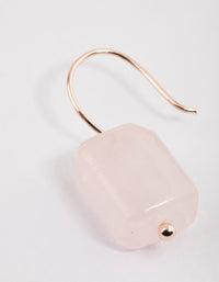 Rose Gold Curb Rose Quartz Drop Earrings - link has visual effect only