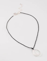 Fabric Clear Quartz Teardrop Collar Necklace - link has visual effect only