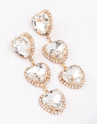 Gold Luxe Heart Drop Earrings - link has visual effect only