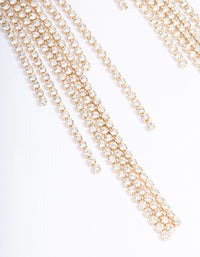 Gold Square Cup Chain Drop Earrings - link has visual effect only