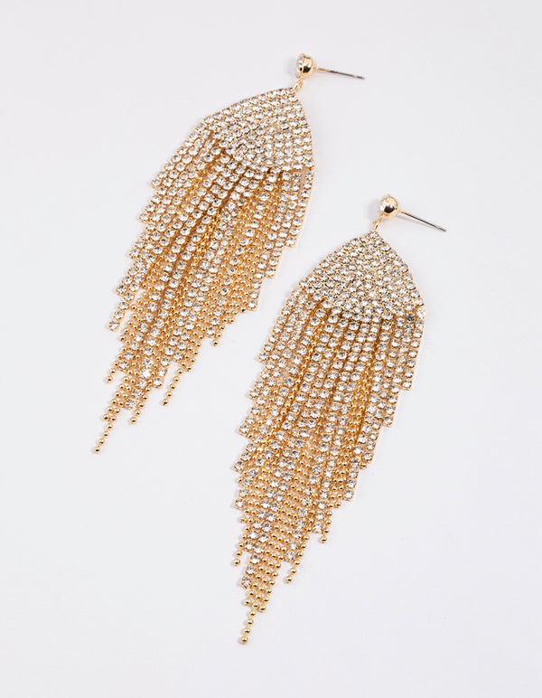 Gold Waterfall Chain Earrings