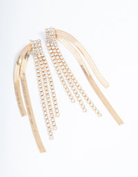 Gold Mixed Chain Drop Earrings - link has visual effect only