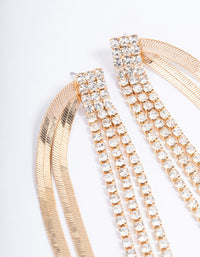 Gold Mixed Chain Drop Earrings - link has visual effect only