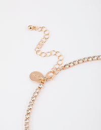 Gold Teardrop Diamante Cup Chain Jewellery Set - link has visual effect only