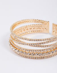 Gold Criss Cross Circle Cup Chain Bangle - link has visual effect only