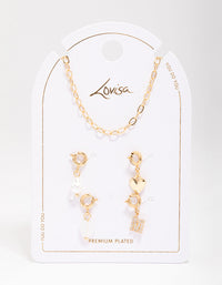 Letter 'M' Gold Plated Initial Customisable Charm Necklace - link has visual effect only