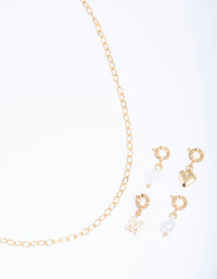 Letter 'M' Gold Plated Initial Customisable Charm Necklace - link has visual effect only