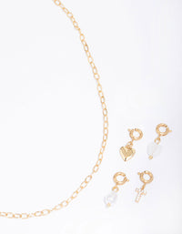 Letter 'T' Gold Plated Initial Customisable Charm Necklace - link has visual effect only