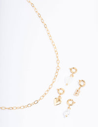 Letter 'B' Gold Plated Initial Customisable Charm Necklace - link has visual effect only