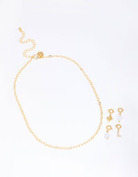 Letter 'L' Gold Plated Initial Customisable Charm Necklace - link has visual effect only