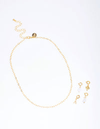 Letter 'A' Gold Plated Initial Customisable Charm Necklace - link has visual effect only