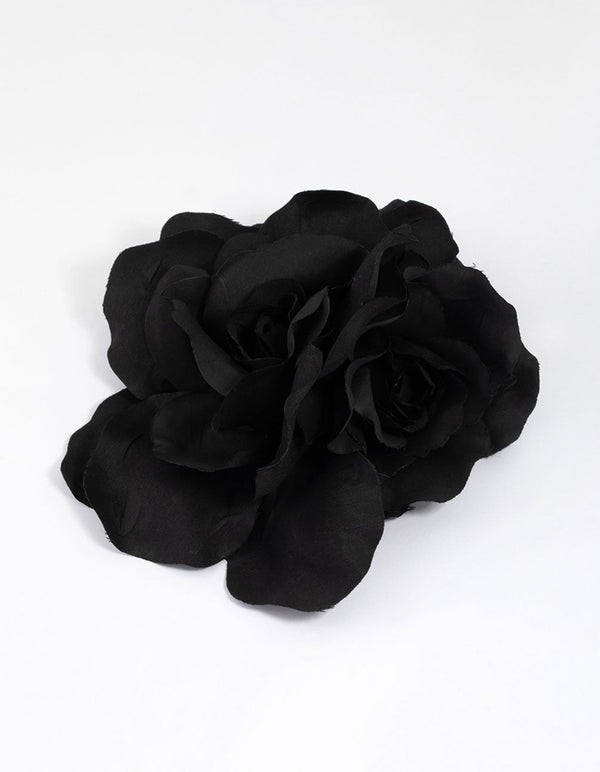 Black Fabric Trio Rose Large Corsage