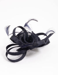 Navy Swirl & Feather Corsage - link has visual effect only