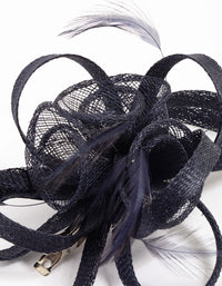 Navy Swirl & Feather Corsage - link has visual effect only