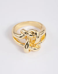 Gold Plated Double Knot Ring - link has visual effect only