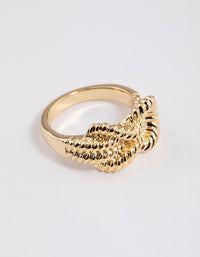 Gold Plated Rope Knot Ring - link has visual effect only