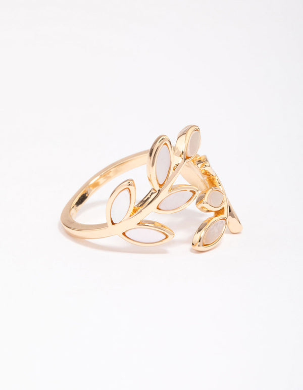 Gold Cats Eye Laurel Ring