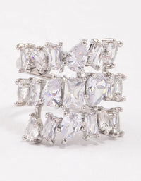 Silver Multi Stone Cubic Zirconia Wrapped Ring - link has visual effect only