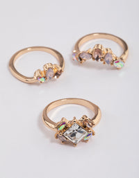 Rose Gold Opal Embellished Ring Pack - link has visual effect only