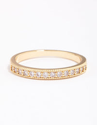 Gold Plated Cubic Zirconia Round Stone Ring Pack - link has visual effect only