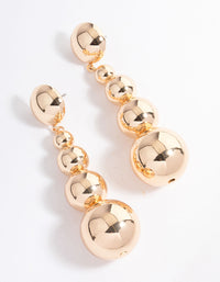 Gold Graduating Round Ball Drop Earrings - link has visual effect only