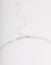 Silver Plated Cubic Zirconia Round & Baguette Tennis Necklace - link has visual effect only