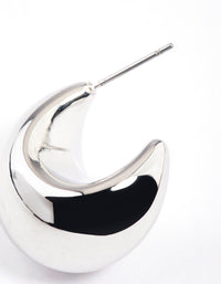 Silver Smooth Round Mini Hoop Earrings - link has visual effect only