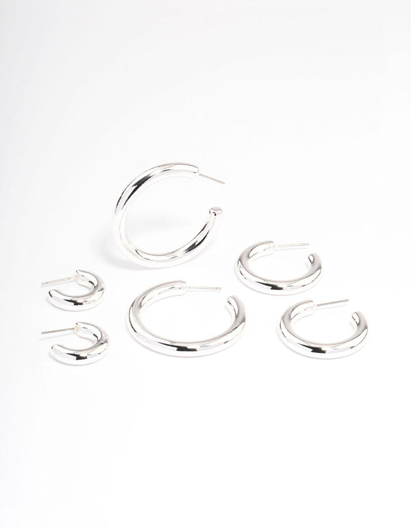 Silver Hoop Earrings - Lovisa