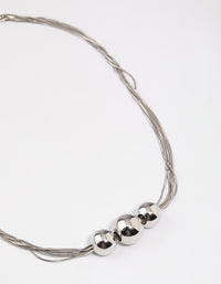 Silver Snake Chain Ball Necklace - link has visual effect only