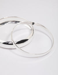 Silver Smooth Thick Bangle Pack - link has visual effect only