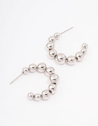 Rhodium Chunky Ball Hoop Earrings - link has visual effect only