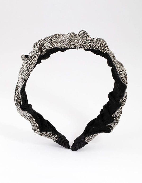 Mixed Ruched Diamante Headband